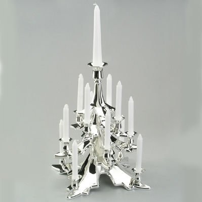 Silver Plated Floor Standing Metal Candle Holders Etfad