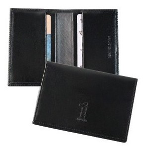Genuine leather card holder with 4 card compartments