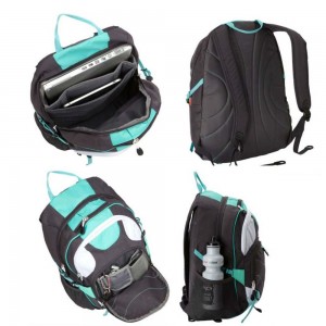 Large multi-compartment design triangle backpack with computer sleeve