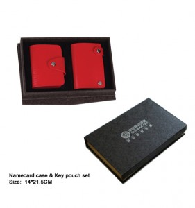 PU namecard case and Key pouch set