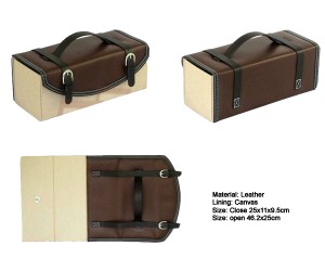 attractive stylish foldable PU leather wine box