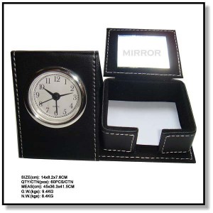 PU memo holder with clock and mirror