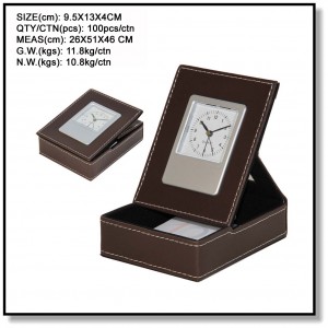 Square shape PU box clock