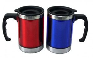 2 layer stainless steel car mug, auto mug with handle