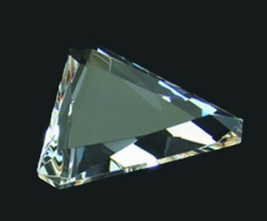 gem cut trangle shape crystal paper weight