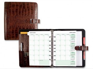 customized print crocodile pu agenda meeting notebook