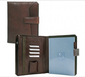 pu leather cover notebook with ring binder and pocket