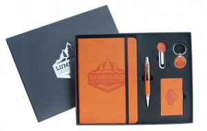 Gifts set with golf gift and notebook